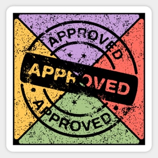 Retro Grunge Approved Stamp – Distressed Pop Art Badge Sticker